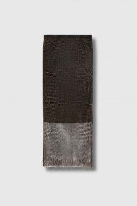 Jupe Rete strass noir marron foncé 