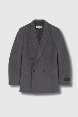 Double-breasted blazer in gray wool