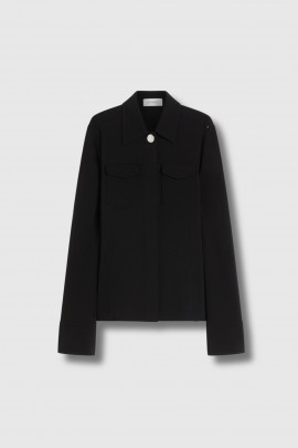 Black crepe shirt jacket