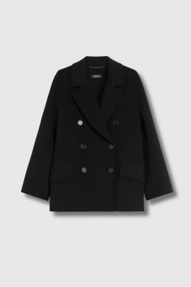 Black wool double-breasted jacket