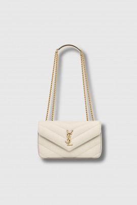 Sac Loulou small en cuir blanc vintage