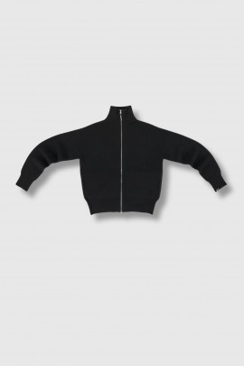 Black cashmere zipped cardigan