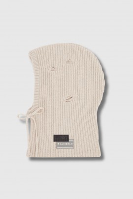 Beige wool balaclava