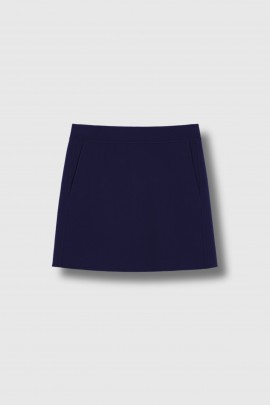 Midnight blue wool mini skirt
