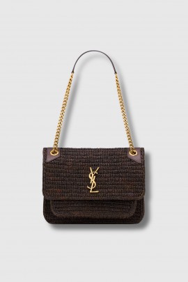 Sac Nikki Medium raffia chocolat
