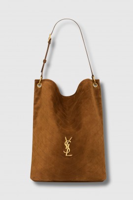 Niki bucket bag in cognac suede