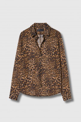 Vintage leopard silk blouse