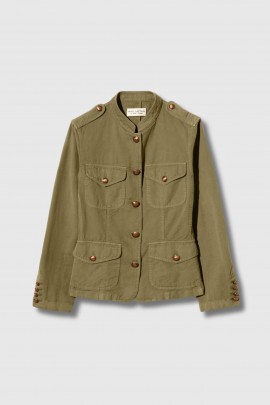 Veste saharienne coton vert olive
