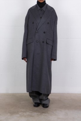 Oversized grey cashmere coat