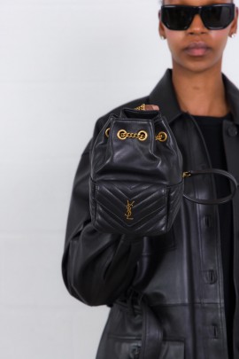 Mini bucket bag with shoulder strap