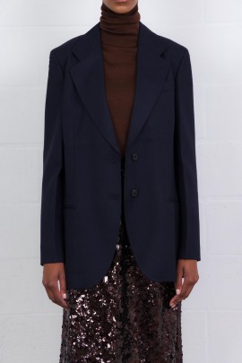 Navy wool chevron blazer