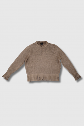 Pull iconique grosse maille taupe