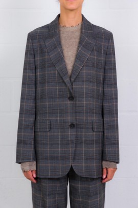 Oversized grey checked blazer