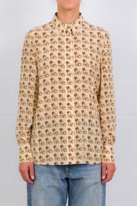 Petit Charles printed crepe de chine shirt