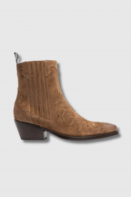Boots Santiags en daim camel