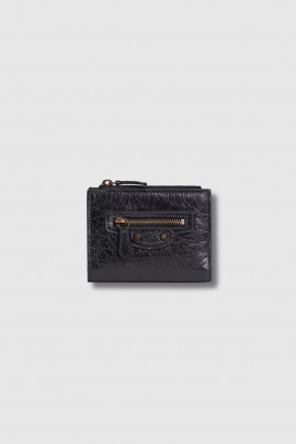 Portefeuille City Bifold en cuir noir 
