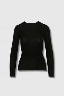 Black wool round neck jumper