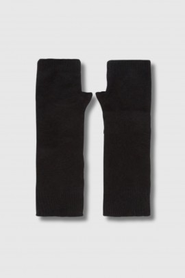 Black knitted mittens