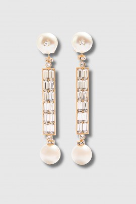 Sans Fin earrings with pearls and crystals