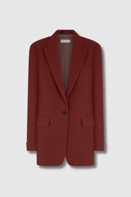 Blazer lustré en laine rouge brique