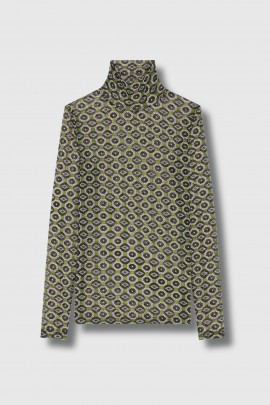 Top col montant transparent mesh vert