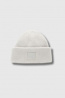 Bonnet en maille avec logo gris clair 