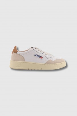 Baskets Medalist Suede Leather beige et camel