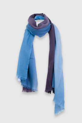 Blue gradient cashmere stole