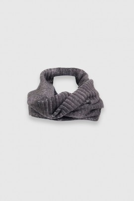 Grey laminated cashmere collar