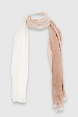 Etole Dania en laine mélangée dégradée à paillettes beige et écru