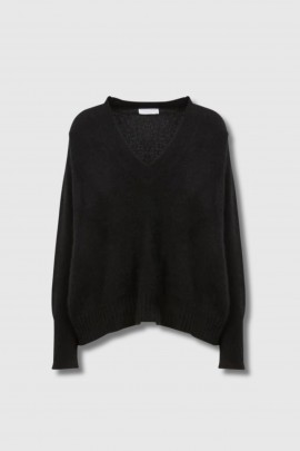 Pull col V en racoon noir