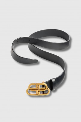 Ceinture BB 35 en cuir noir 