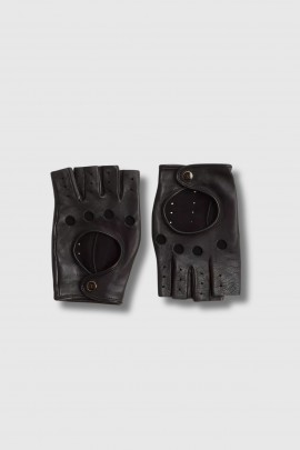 Signature black leather gloves