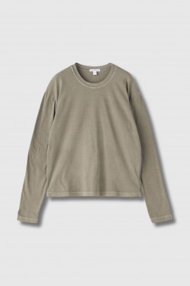 Beige long-sleeved T-shirt