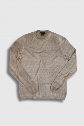 Iconic taupe round neck jumper