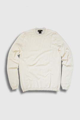 Pull effiloché en laine et cachemire