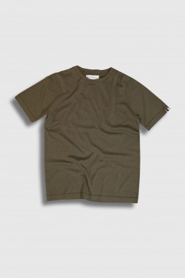 T-shirt n°393 James Army en coton et cachemire kaki