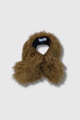 Col en fourrure d'agneau kaki Mordoré 