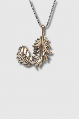 Spogliati bronze feather pendant