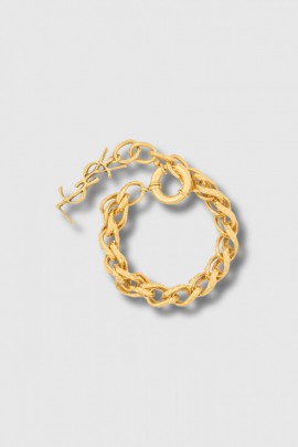 Gold hammered chain bracelet