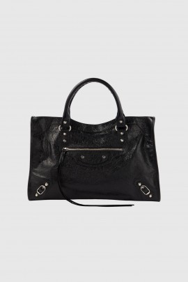 Bag Le City medium en cuir noir