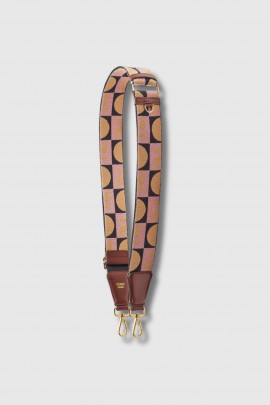 Multicoloured pink fabric shoulder strap