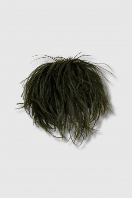 Broche en plumes d'autruche vert