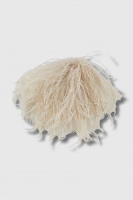 Broche en plumes d'autruche champagne