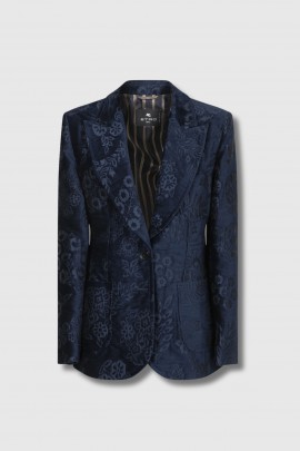 Blazer en velours bleu