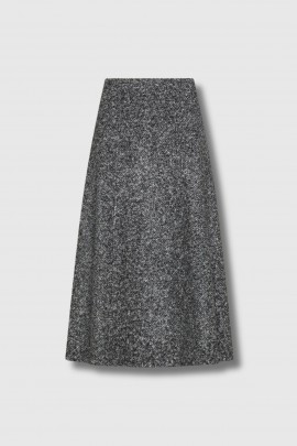 Stretch skirt in heather gray wool