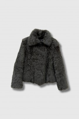 Iza jacket in khaki fur