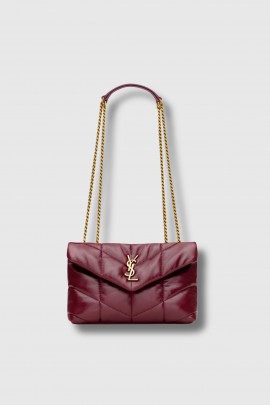Sac Loulou Toy Puffer en cuir bordeaux 