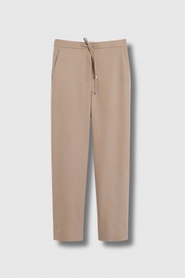 Beige wool jogging trousers