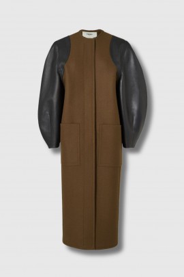 Wool and leather coat